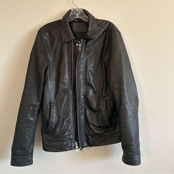 All saints men’s leather jacket - Picture 4 of 15